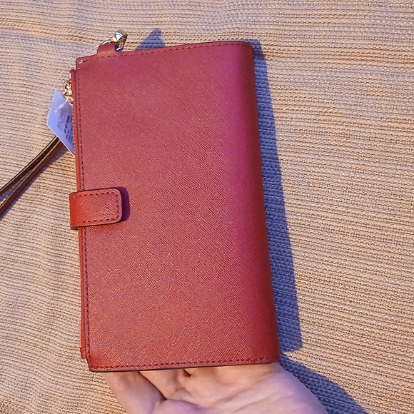 Firm$!Nwt Double Wide Organizer Wristlet Clutch Michael Kors Red Wristlet Wallet - Picture 5 of 11